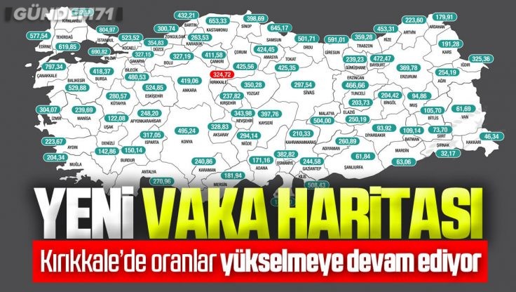 İllere Göre Haftalık Vaka Haritası Açıklandı; Kırıkkale’de Oranlar Yükselişe Devam Ediyor