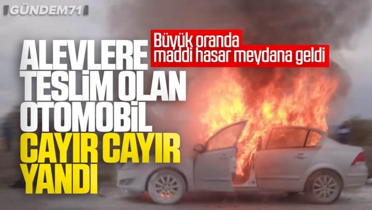 Kırıkkale – Ankara Yolunda Otomobil Yangını; Maddi Hasar Oluştu