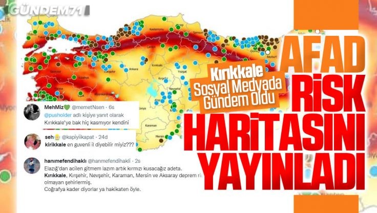 AFAD, Türkiye’nin Afet Risk Haritası’nı Çıkardı; Kırıkkale Sosyal Medya’da Gündem Oldu