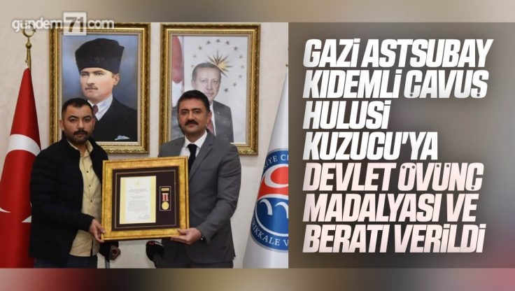 Kırıkkale’de Gazi Jandarma Astsubay Kıdemli Çavuşa Devlet Ödül Madalyası ve Beratı Verildi