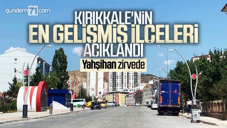 Kırıkkale’nin En Gelişmiş İlçeler Listesi Açıklandı; Yahşihan Zirvede Yer Aldı