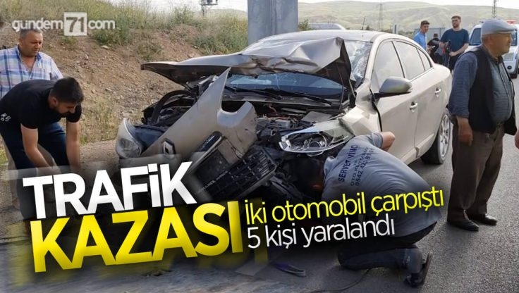 Kırıkkale’de Trafik Kazası; İki Otomobilin Çarpıştığı Kazada 5 Kişi Yaralandı