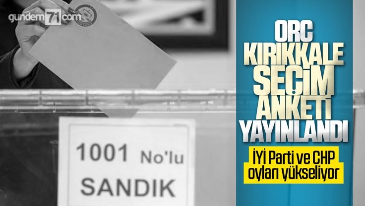 ORC Araştırma Kırıkkale Anketi: İYİ Parti ve CHP Yükselişte