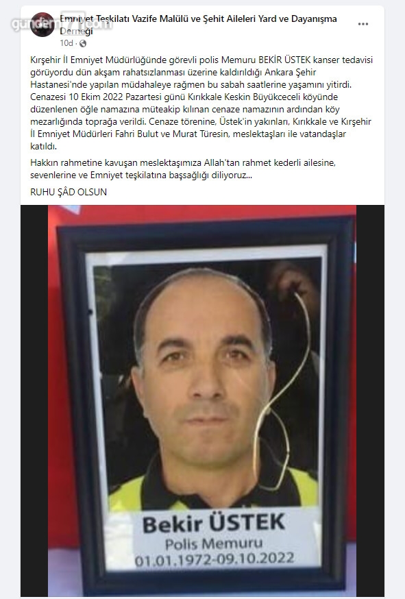 kirikkale-kanser-yenik-dusen-polis-memuru-son-yolculuguna-ugurlandi-2 Kanser Nedeniyle Hayatını Kaybeden Kırıkkale'li Polis Memuru Toprağa Verildi