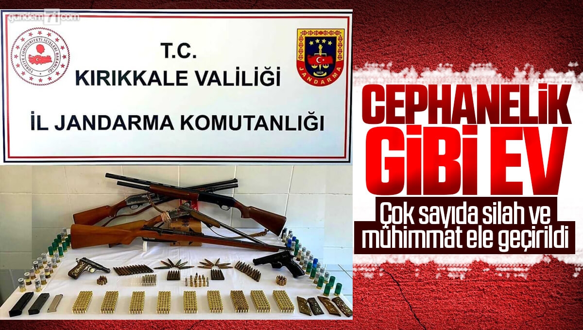 Cephaneliği andıran evde çok sayıda silah ve mühimmat ele geçirildi