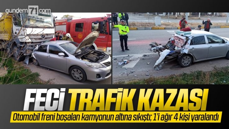 Kırıkkale’de Feci Trafik Kazası; Otomobil Freni Boşalan Kamyonun Altına Sıkıştı