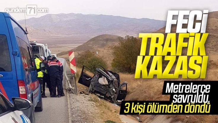 Kırıkkale’de Feci Trafik Kazası; Metrelerce Savruldu, 3 Kişi Ölümden Döndü