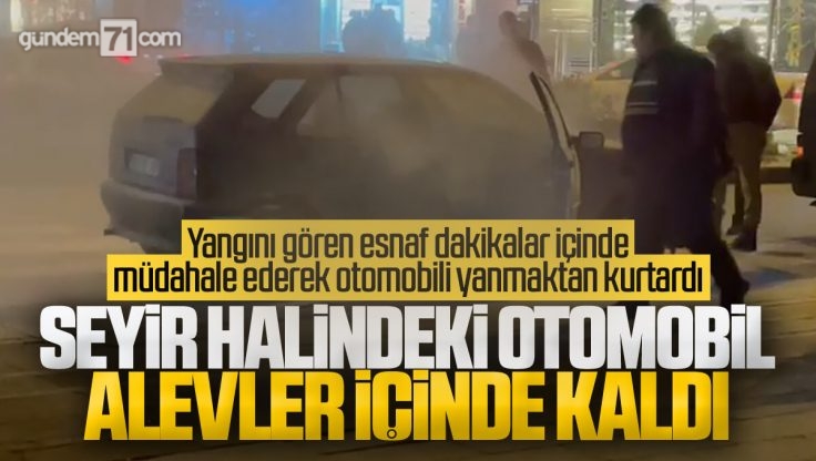 Kırıkkale’de Seyir Halindeki Otomobil Yandı; Esnafın Duyarlılığı Otomobili Yanmaktan Kurtardı