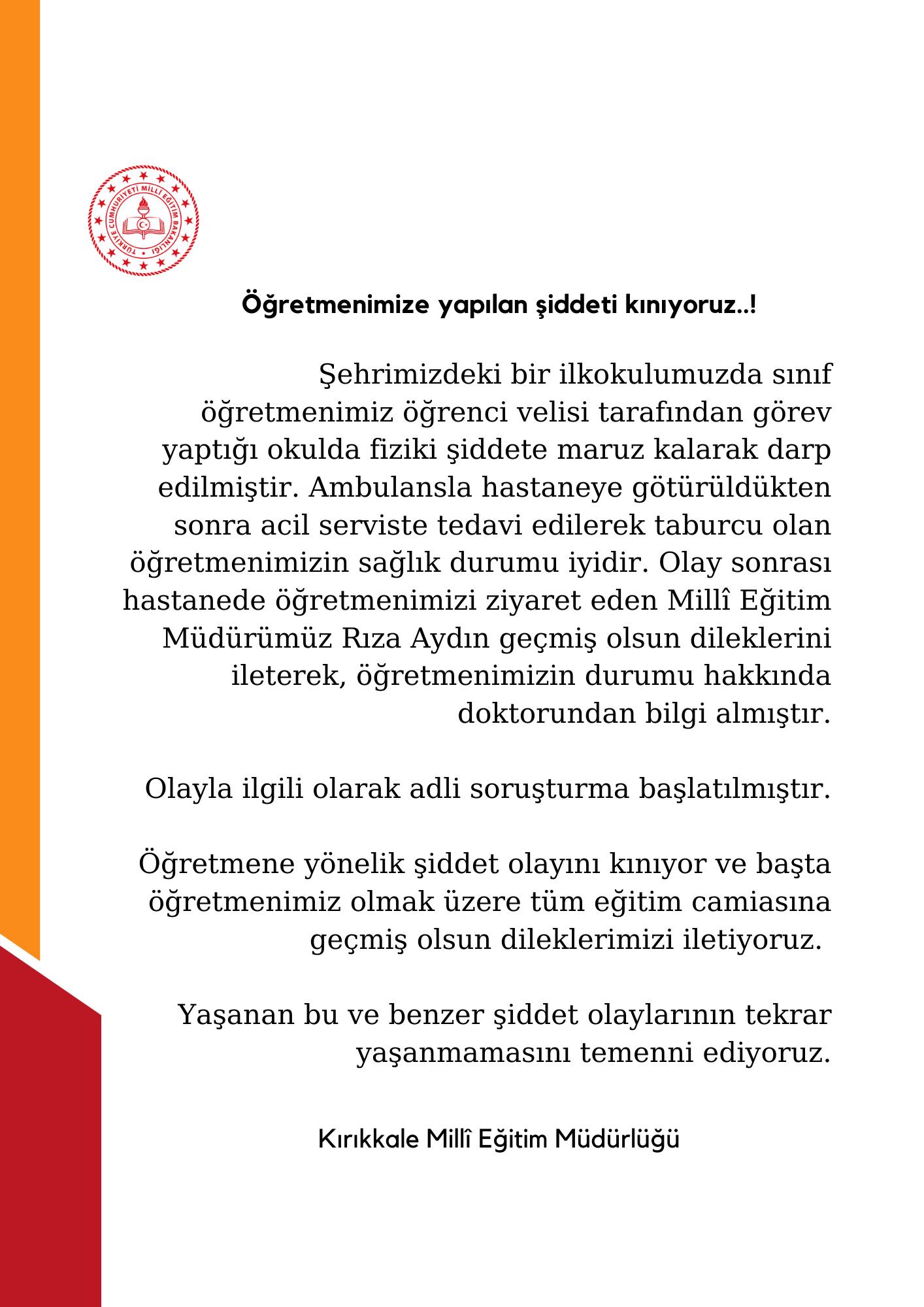 442492620_1603596747153536_2636195872063648389_n Kırıkkale'de Öğretmene Şiddet: Milli Eğitim Müdürlüğü Açıklama Yaptı