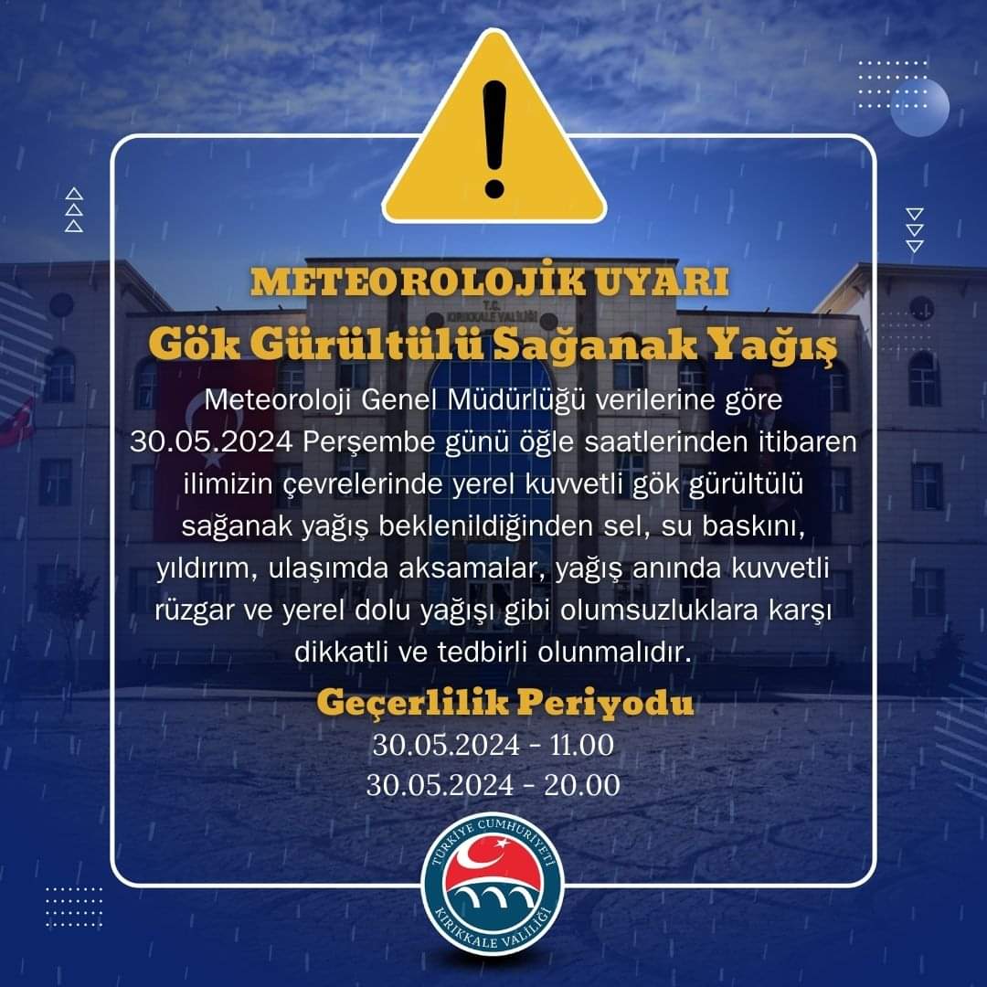 FB_IMG_1717050105614 Kırıkkale'ye Uyarı Üstüne Uyarı: Gök Gürültülü Sağanak Yağış ve Fırtına Geliyor