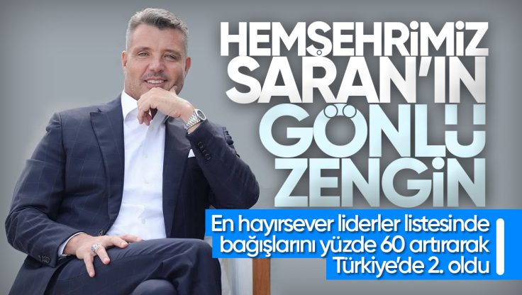 Kırıkkale’li Hayırsever İş İnsanı Sadettin Saran ‘Gönlü Zengin 50 İş İnsanı’ Arasında