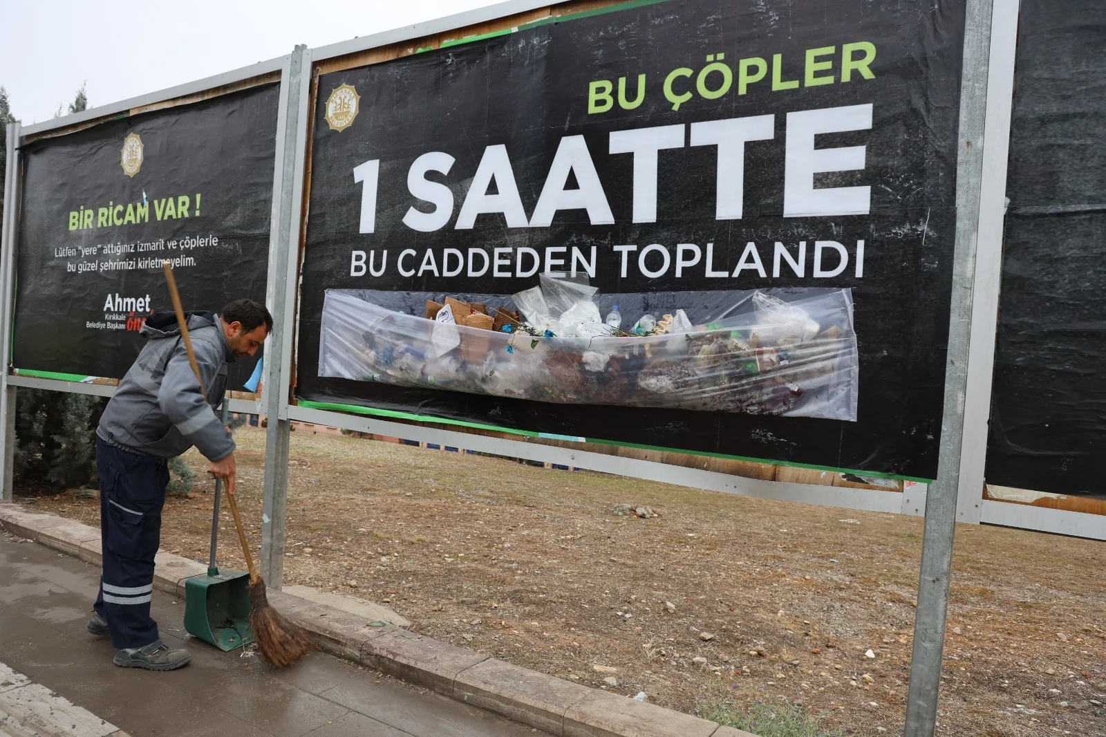 IMG-20241127-WA0023 Kırıkkale'de Farkındalık İçin Çöpler Billboarda Asıldı