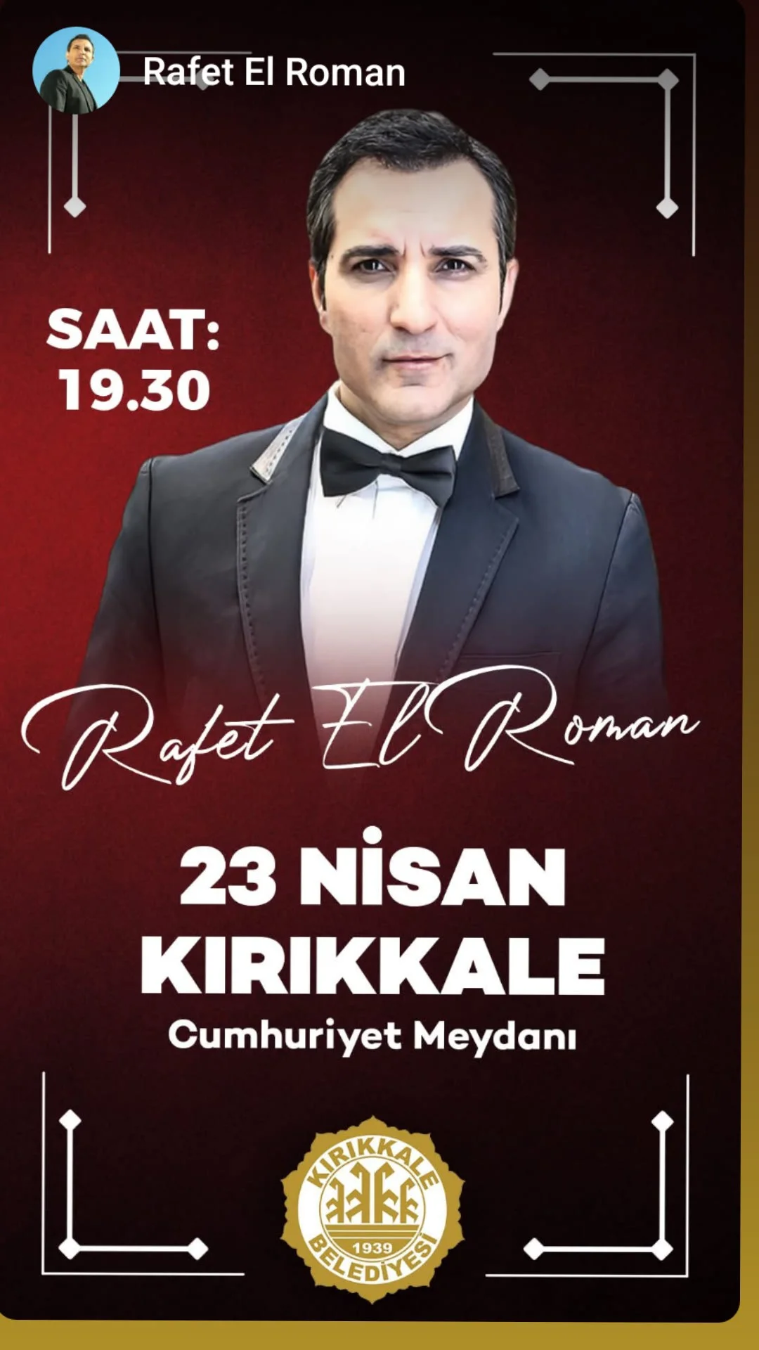 rafet-el-roman-kirikkale-konser Rafet El Roman 23 Nisan'da Kırıkkale'ye Geliyor